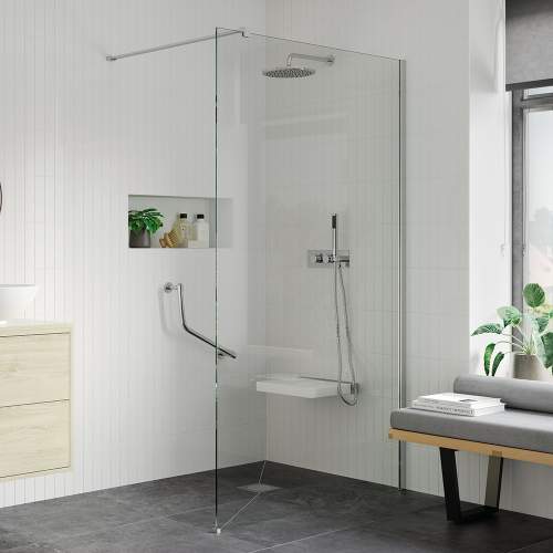 Bluci 8mm Wetroom Panel and Support Bar