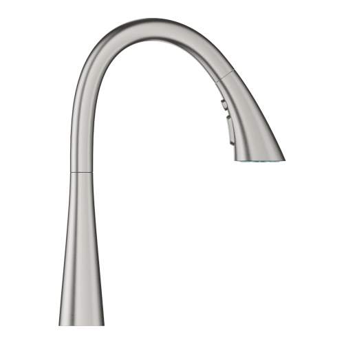 Grohe Zedra Single Lever Stainless Steel Tap w Pull Out Spray