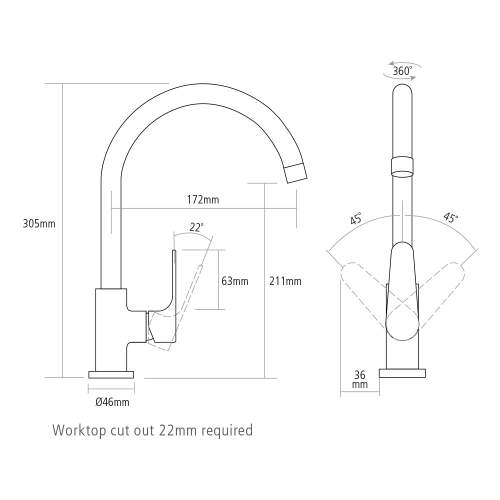 Caple SALUS Puriti Water Filter Kitchen Tap