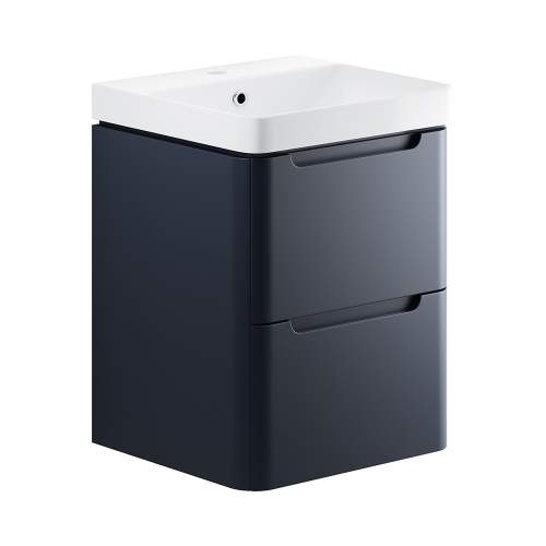 Bluci Lambra 500mm 2 Drawer Wall Hung Cloakroom Basin Unit