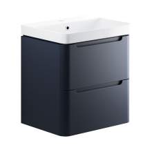 Bluci Lambra 600mm 2 Drawer Wall Hung Bathroom Basin Unit