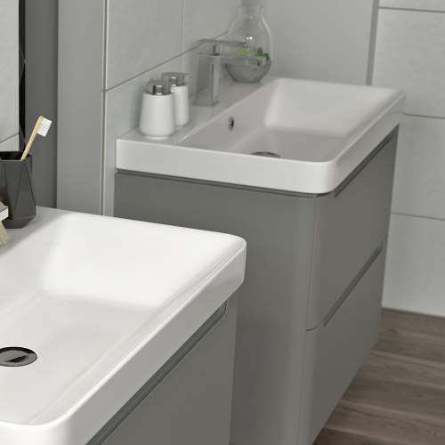 Bluci Lambra 600mm 2 Drawer Wall Hung Bathroom Basin Unit