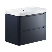 Bluci Lambra 800mm 2 Drawer Wall Hung Bathroom Basin Unit