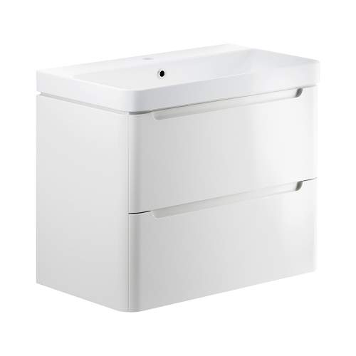 Bluci Lambra 800mm 2 Drawer Wall Hung Bathroom Basin Unit