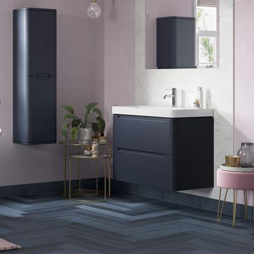 Bluci Lambra 800mm 2 Drawer Wall Hung Bathroom Basin Unit