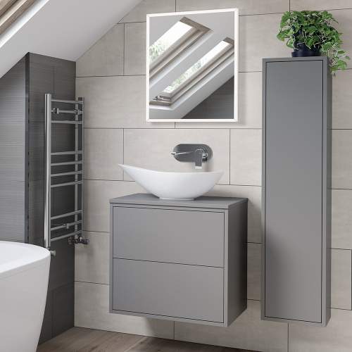 Bluci Perla Single Door Wall Hung Tall Bathroom Unit