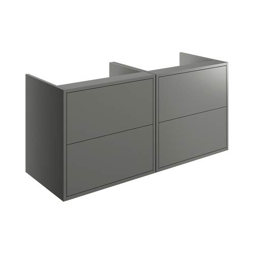 Bluci Perla Two Drawer 1200mm Wall Hung Bathroom Basin Unit with No Top