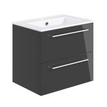 Bluci Volta 610mm Wall Hung 2 Drawer Bathroom Basin Unit