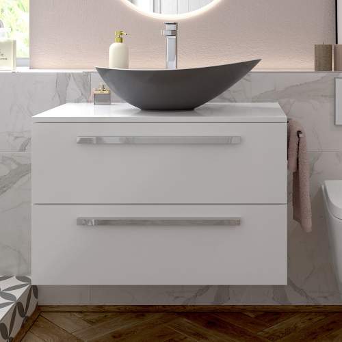 Bluci Morina 800mm Wall Hung Bathroom Basin Unit with No Top