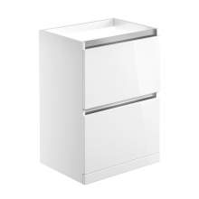 Bluci Carino 600mm 2 Drawer Floor Standing Bathroom Basin Unit with No Top
