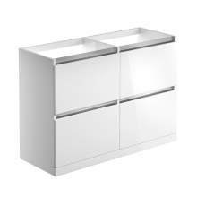 Bluci Carino 1200mm 2 Drawer Floor Standing Bathroom Basin Unit with No Top