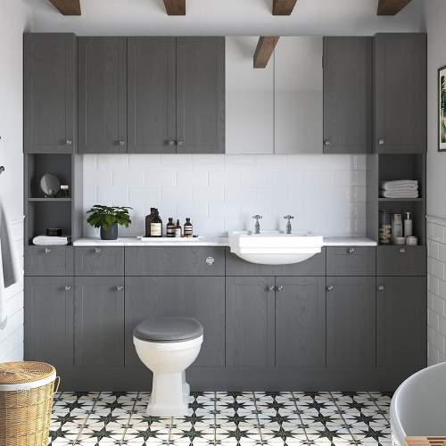 Bluci Benita 300mm 2 Door 1 Drawer Bathroom Tall Unit