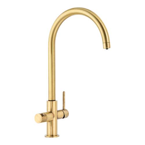 Abode Pronteau Prothia Swan 3 in 1 Kitchen Tap - PT1133 - Brushed Brass