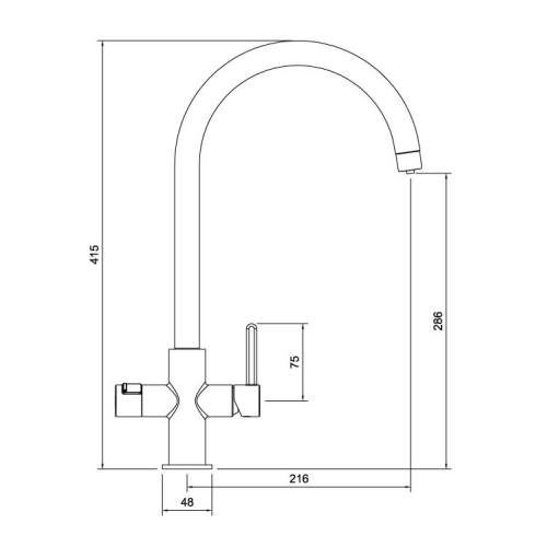 Abode Pronteau Prothia Swan 3 in 1 Kitchen Tap