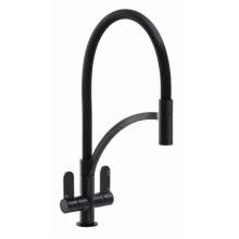 Abode Genio Matt Black Semi Professional Pull Around Spout Kitchen Tap