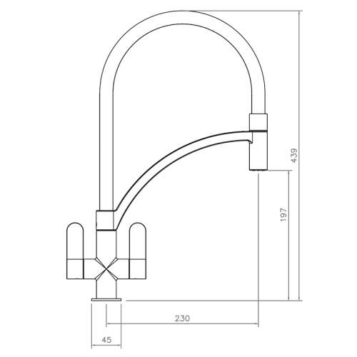 Abode Genio Matt Black Semi Professional Pull Around Spout Kitchen Tap