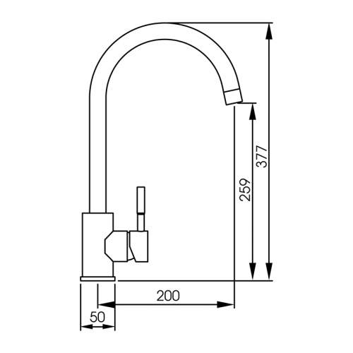 Abode Sway Stainless Steel Single Lever Kitchen Tap