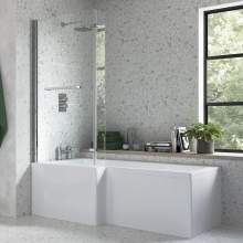 Bluci L Shape Shower Bath Bathroom Suite