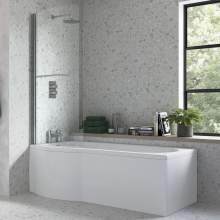 Bluci P Shape Shower Bath Bathroom Suite