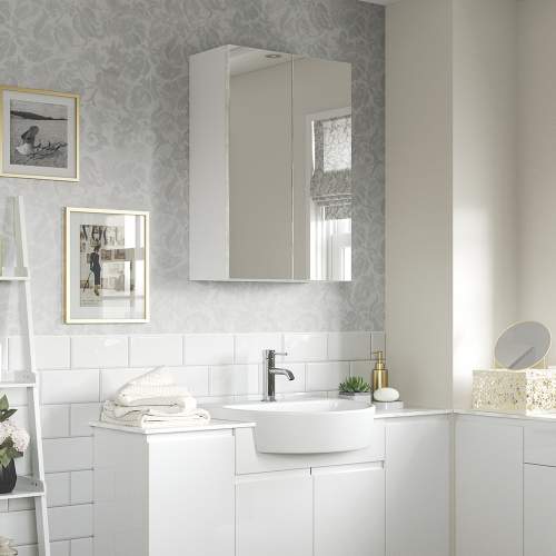 Bluci Valesso 500mm 2 Door Mirrored Bathroom Wall Unit