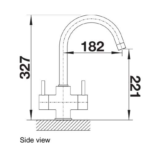 Blanco Camia Twin Lever Low Pressure Kitchen Tap