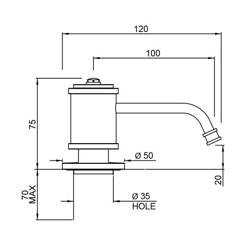 Perrin and Rowe Armstrong 6595 Deck Mounted Soap Dispenser