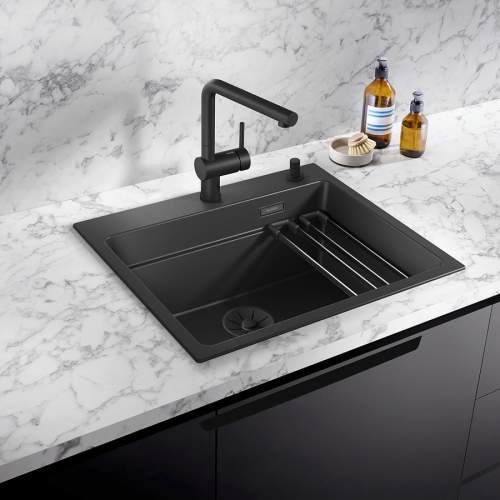 Blanco ETAGON 6 Black Edition Silgranit Inset Kitchen Sink