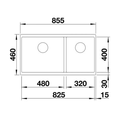 Blanco SUBLINE 480-320-U Silgranit 1.75 Bowl Undermount Kitchen Sink