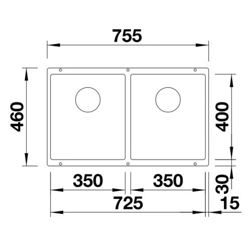 Blanco SUBLINE 350/350-U Silgranit 2.0 Bowl Undermount Kitchen Sink