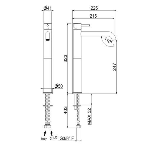 Bluci Maira Chrome Tall Basin Mixer
