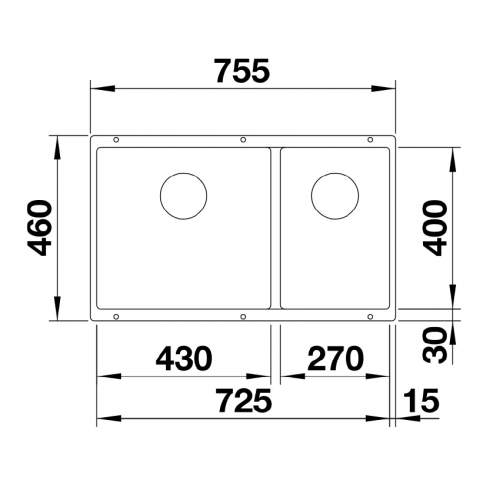 Blanco SUBLINE 430/270-U Silgranit 1.75 Bowl Undermount Kitchen Sink