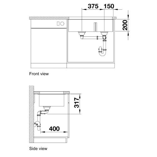 Blanco SUBLINE 430/270-U Silgranit 1.75 Bowl Undermount Kitchen Sink