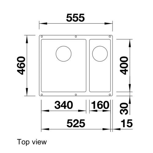 Blanco SUBLINE 340-160-U Silgranit 1.5 Bowl Undermount Kitchen Sink