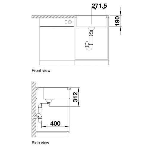 Blanco SUBLINE 500-IF-A STEEL FRAME Silgranit Inset Granite Kitchen Sink