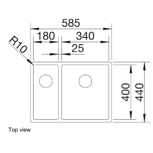 Blanco CLARON 340-180-IF 1.5 Bowl Flushmount Kitchen Sink