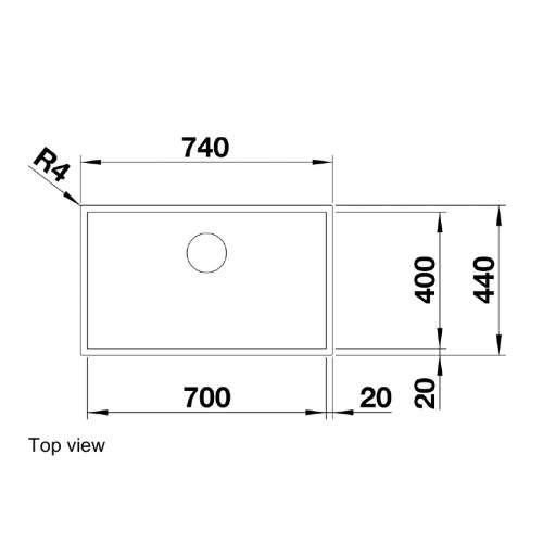 Blanco ZEROX 700-U Dark Steel Undermount 1.0 Bowl Sink