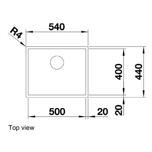 Blanco ZEROX 500-U Dark Steel Undermount 1.0 Bowl Sink