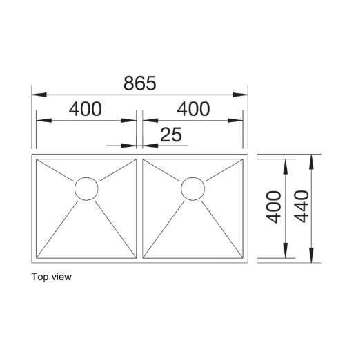 Blanco ZEROX 400-400-U 2.0 Bowl Undermount Kitchen Sink
