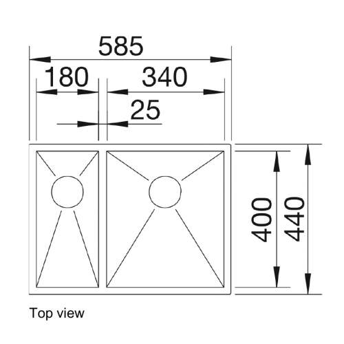 Blanco ZEROX 340-180-U 1.5 Bowl Undermount Kitchen Sink