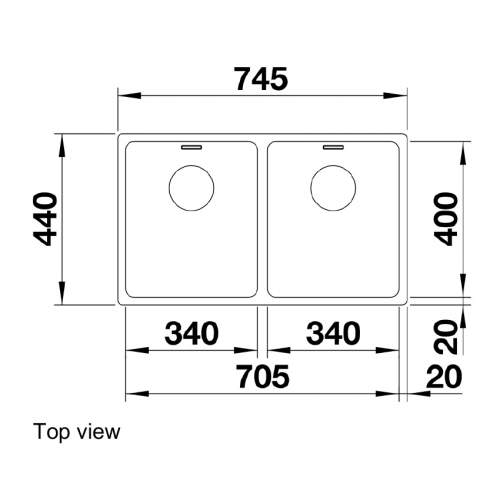 Blanco ANDANO 340/340-U Undermount Kitchen Sink