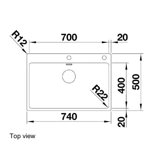 Blanco ANDANO 700-IF/A Inset Kitchen Sink with Tap Ledge