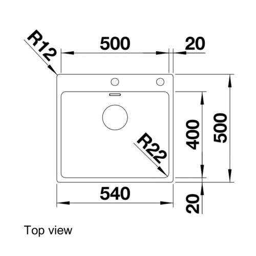 Blanco ANDANO 500-IF/A Inset Kitchen Sink with Tap Ledge