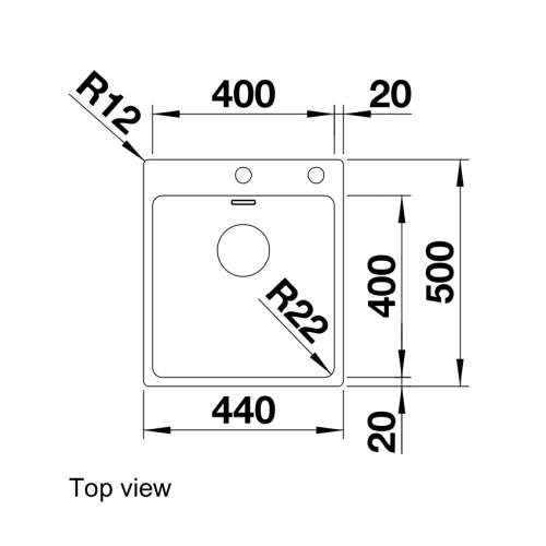 Blanco ANDANO 400-IF-A Single Bowl Inset Kitchen Sink with Tap Ledge