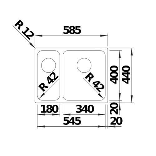 Blanco SOLIS 340-180-U 1.5 Bowl Undermount Kitchen Sink