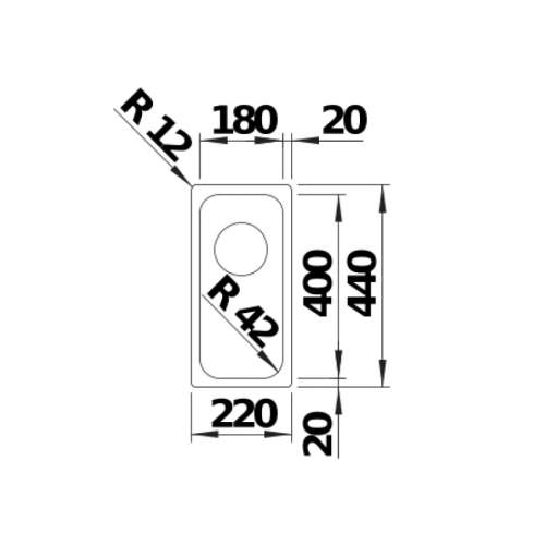 Blanco SOLIS 180-U Half Bowl Undermount Kitchen Sink