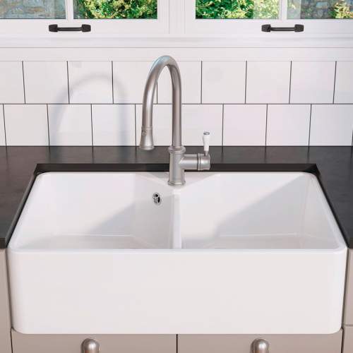 Blanco VILLAE Farmhouse Double Bowl Ceramic Kitchen Sink