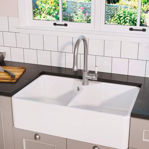 Blanco VILLAE Farmhouse Double Bowl Ceramic Kitchen Sink