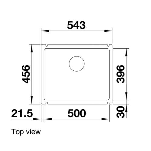 Blanco SUBLINE 500-U Ceramic Single Bowl Undermount Kitchen Sink