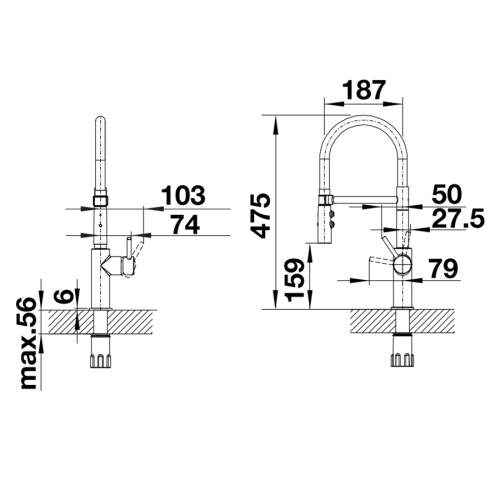 Blanco CATRIS-S Flexo Semif Professional Pull Out Hose Kitchen Tap