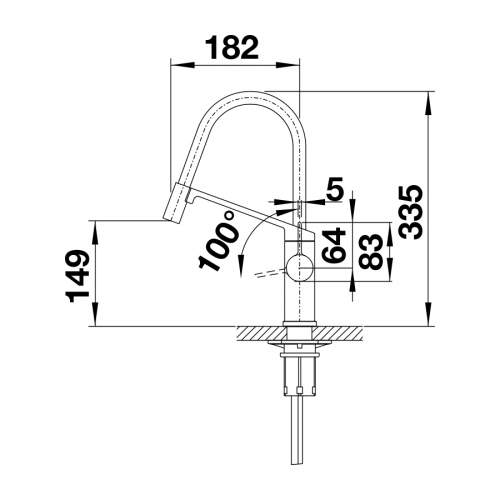 Blanco VIU-S Compact Single Lever Semi Professional Kitchen Tap